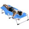 3-in-1 Heavy Duty Tanning Chair with Face Hole Adjustable 5-Position Folding Chaise Lounge Chairs for Outside Portable Lay Flat Beach Lounge Chair for