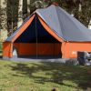 Family Tent Tipi 8-Person Gray and Orange Waterproof