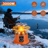 3000W 2 in 1 Portable Propane Heater & Stove - 360° Far-Infrared Heating with Stepless Flame Adjustment, Compatible with Butane/Isobutane