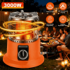 3000W 2 in 1 Portable Propane Heater & Stove - 360° Far-Infrared Heating with Stepless Flame Adjustment, Compatible with Butane/Isobutane