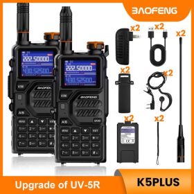 BAOFENG K5PLUS 10W Ham Radio Long Range (Upgraded of UV-5R) Portable Handheld Walkie Talkies Long Distance, Two Way Radio with Copy Frequency, AM