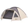 3 Person Camping Tent, Waterproof Family Dome Tent with Bedroom, Porch, Sewn-in Groundsheet and Hook, Khaki