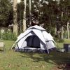 Camping Tent Dome 4-Person White Blackout Fabric Quick Release