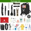 47Pcs Emergency Survival Kit Survival EDC Gear Equipment Tool First Aid Supplies Kit Tools with Pouch for Hiking Hunting Disaster Camping Adventure