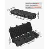 Hard Rifle Case, Lockable Rifle Case with Pre-cut Foams, 40 in. Gun Storage with Wheels