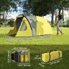3-4 Person Camping Tent, Easy Set Up Dome Tent with Porch, Waterproof Family Tent with Bedroom and Sewn-in Groundsheet