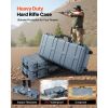 Hard Rifle Case, Lockable Rifle Case with 4 Layers Pre-cut Foams, 36 in. Gun Storage with Wheels