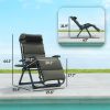 Outsunny Zero Gravity Lounge Chair Set, 2 Pieces Reclining Folding Outdoor Lounge Chairs with Cushion, Headrest, Side Tray, Gray