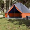 Family Tent Tipi 8-Person Gray and Orange Waterproof