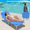 3-in-1 Heavy Duty Tanning Chair with Face Hole Adjustable 5-Position Folding Chaise Lounge Chairs for Outside Portable Lay Flat Beach Lounge Chair for