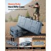 Hard Rifle Case, Lockable Rifle Case with Pre-cut Foams, 42 in Movable Gun Storage with Wheels