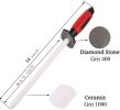 14 inch Sharpening Rod/Sharpening Bar, 2 in 1 Diamomd/Ceramic (Grit 400/1000) Knife Sharpener for Coarse/Fine Honing