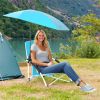 2 Pack Blue Umbrella Chair for Adults with Adjustable Parasol, Portable Backpack Beach Chair