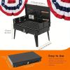 "All-Terrain Folding Grill - Windproof Durable Design with 3 Height Adjustments for Backpacking & Picnics"