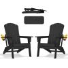 HDPE Folding Adirondack chair with Cup Holder, 2Pack