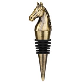 Luxury Horse Head Wine Bottle Stopper Animal-shaped Wine Stopper For Preserving Red Wine, a Kitchen Storage Gift, or a Birthday Gift (Option: Bronze HJS0405)