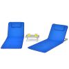 3 Pieces Beach Lounge Chair Mat Set 2 Adjustable Lounge Chairs with Table Stripe