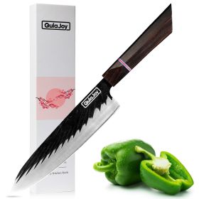 8 Inch Japanese Chef Knife, Professional Hand Forged High Carbon Steel Kitchen Chef Knife W/ Ebony Handle (Option: Chef)