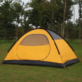 Outdoor Camping Camping Double-layer Aluminum Pole Tent (Option: Yellow)