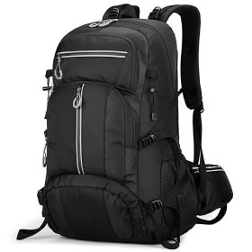 50L Fishing Backpack and Large Capacity for Camping (Option: Black)