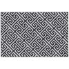 Reversible Outdoor RV Rug, Patio Floor Mat, 6' x 9' Plastic Straw Rug for Backyard, Deck, Beach, Camping, Black & White