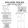5-Section Collapsible Hiking Poles - Lightweight Trekking Poles with Secure External Lock, Adjustable Length
